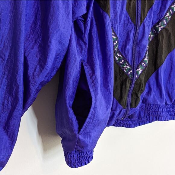 Bocoo windbreaker vintage 80s purple and black sz XL - Picture 4 of 10